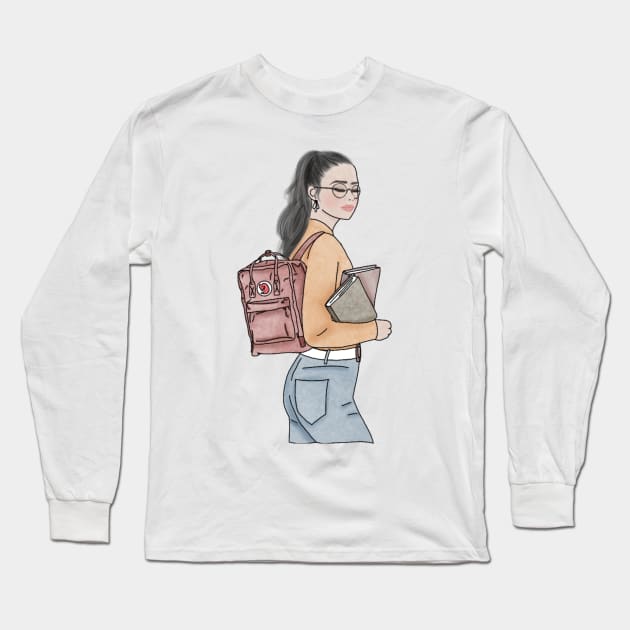 School girl (3) Long Sleeve T-Shirt by piscoletters